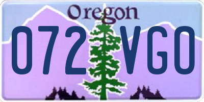 OR license plate 072VGO