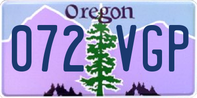OR license plate 072VGP