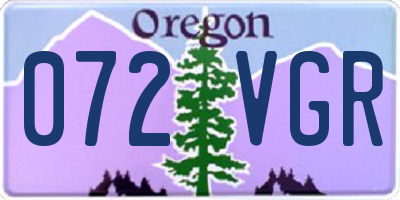 OR license plate 072VGR