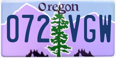 OR license plate 072VGW