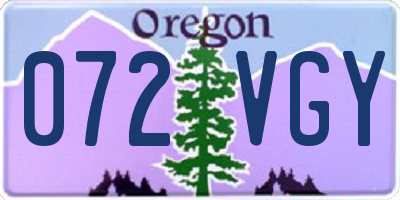 OR license plate 072VGY