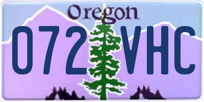 OR license plate 072VHC