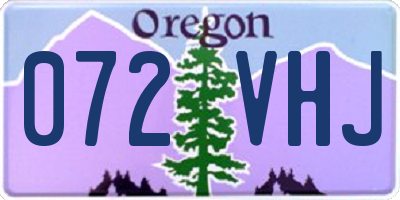 OR license plate 072VHJ
