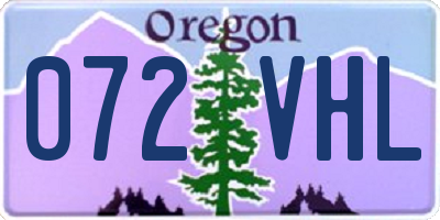 OR license plate 072VHL
