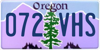 OR license plate 072VHS