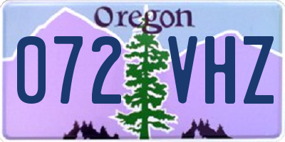 OR license plate 072VHZ