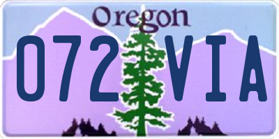 OR license plate 072VIA