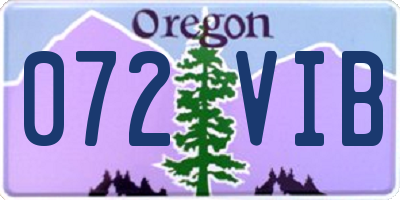 OR license plate 072VIB