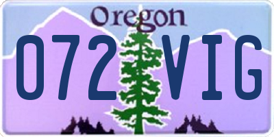 OR license plate 072VIG