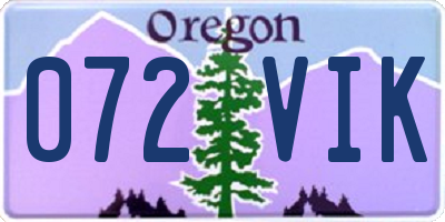 OR license plate 072VIK