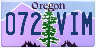 OR license plate 072VIM
