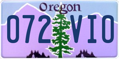 OR license plate 072VIO