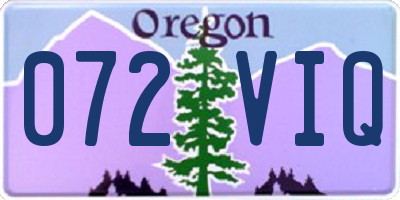 OR license plate 072VIQ