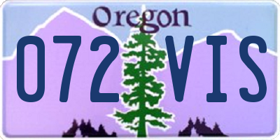 OR license plate 072VIS