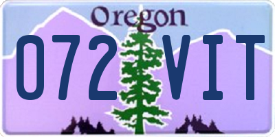 OR license plate 072VIT
