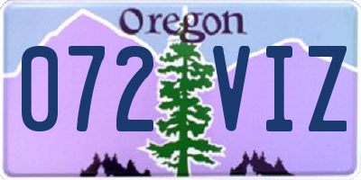 OR license plate 072VIZ