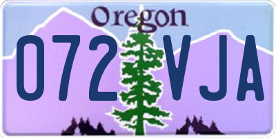 OR license plate 072VJA