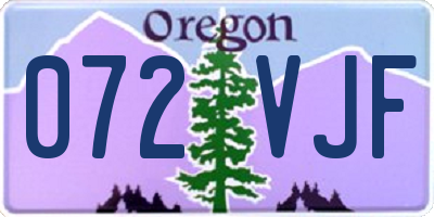 OR license plate 072VJF