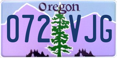 OR license plate 072VJG