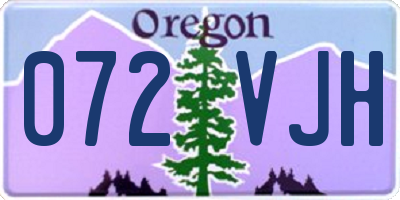 OR license plate 072VJH