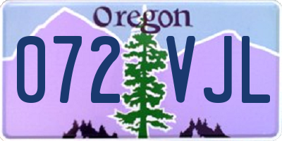 OR license plate 072VJL