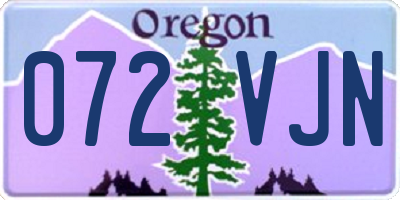 OR license plate 072VJN