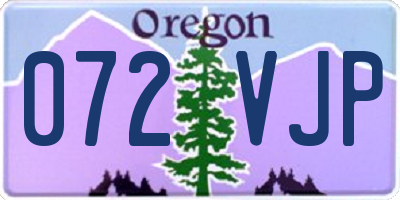 OR license plate 072VJP
