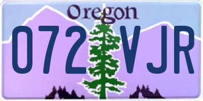 OR license plate 072VJR