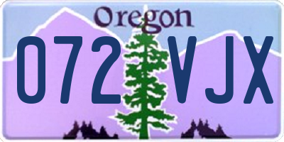OR license plate 072VJX