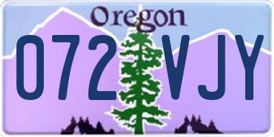 OR license plate 072VJY