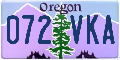 OR license plate 072VKA