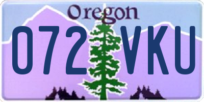 OR license plate 072VKU
