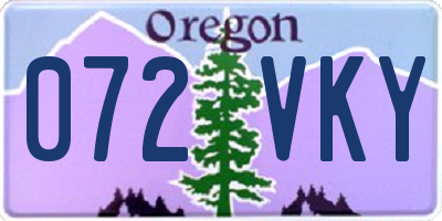 OR license plate 072VKY