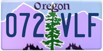 OR license plate 072VLF