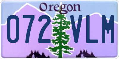 OR license plate 072VLM
