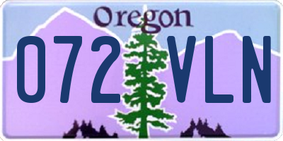 OR license plate 072VLN