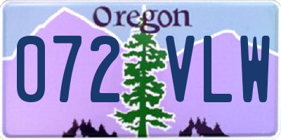 OR license plate 072VLW