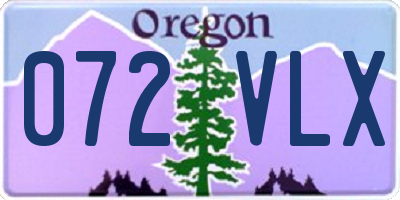 OR license plate 072VLX