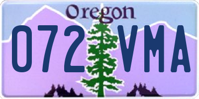 OR license plate 072VMA