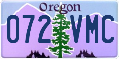 OR license plate 072VMC