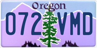 OR license plate 072VMD