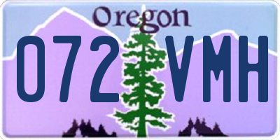 OR license plate 072VMH