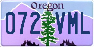 OR license plate 072VML