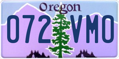 OR license plate 072VMO