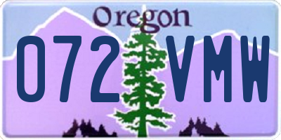 OR license plate 072VMW