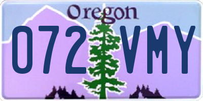 OR license plate 072VMY