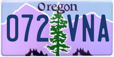 OR license plate 072VNA