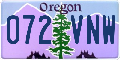 OR license plate 072VNW