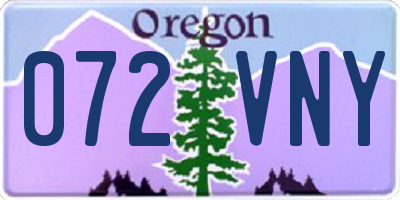 OR license plate 072VNY