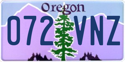 OR license plate 072VNZ